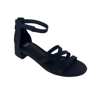 Eileen Fisher Noni Leather Strappy Front Ankle Strap Black Sandal Women's Size 7
